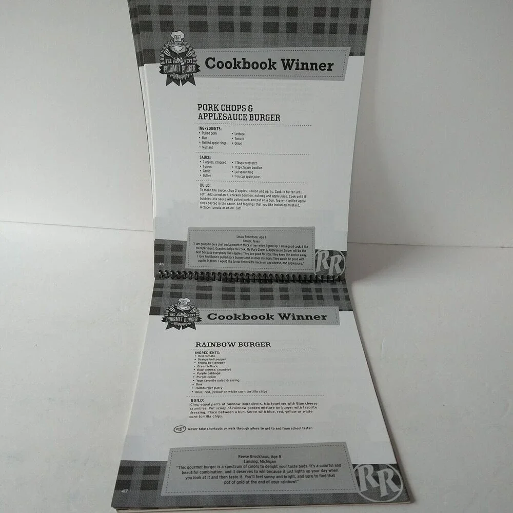 Red Robin Kids Cookbook – 50 Gourmet Burger Creations‎ (2007 Spiral‑Bound)